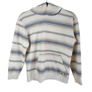 Quiksilver Baja Unisex Striped Hoodie Pullover Long Sleeve Casual Size L
